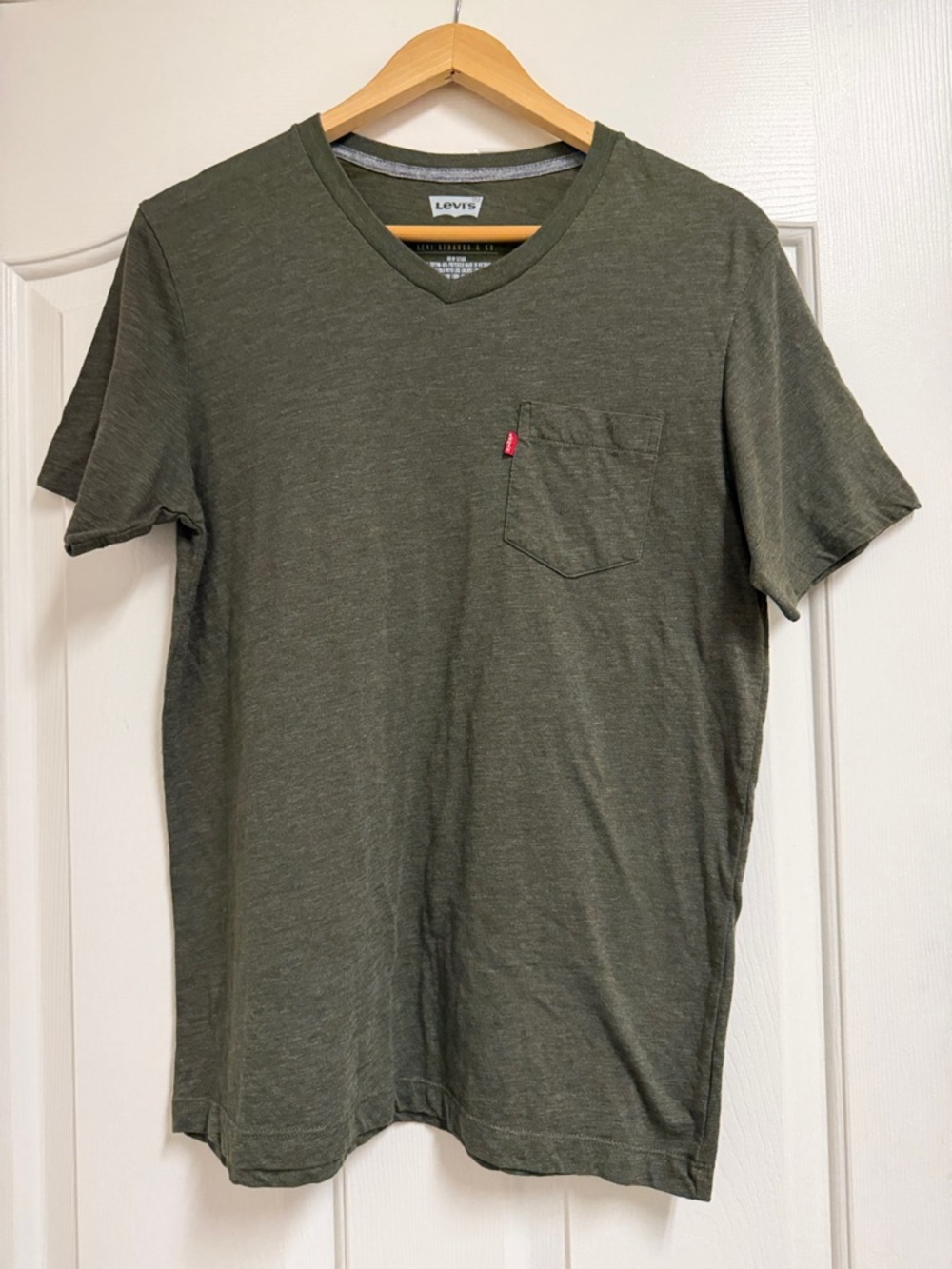 Levi's Olive Green V-Neck Pocket Tee